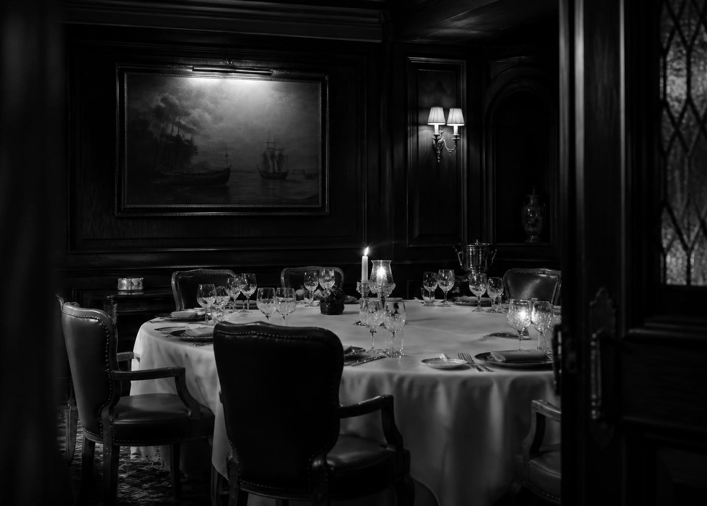 Private dining room at The Driskill Grill set for lunch